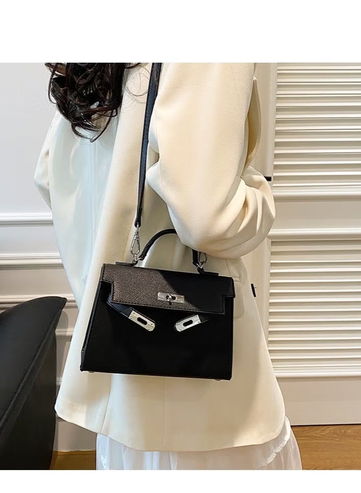 Women's Leather Satchel Handbag Ladies Soft PU Crossbody Handbag Shoulder Bag Fashion Tote Top Handle Satchel for Women (Black) - Image 4