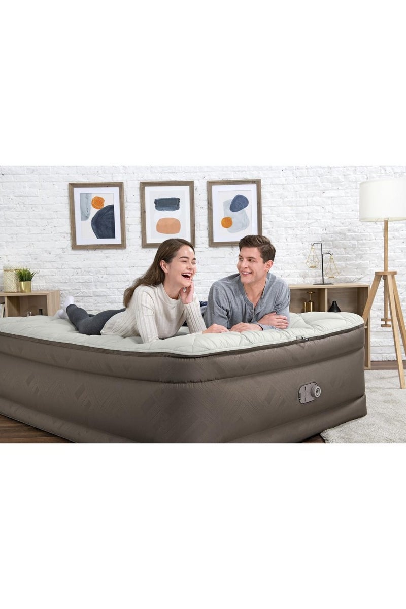 Bestway Bestway Airbed Queen Size Built-In AC Pump 203x152x51cm | Air Mattress | Inflatable Mattress | Air Bed For Indoor and Outdoor Camping - Image 2