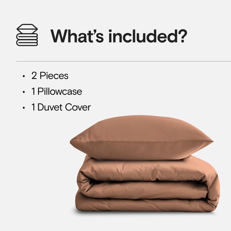 DOZ by SIJO DOZ Duvet Cover Set, 100% Viscose derived from Bamboo, Organically Grown, Buttery Soft, Cooling Duvet Covers, High GSM, 1 Duvet Cover and 1 Pillowcase, 70"x90" (Clay, Twin/Twin XL)  - Image 2