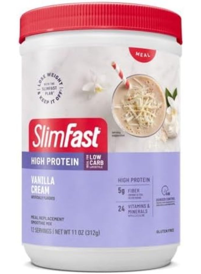 SlimFast Advanced Nutrition Vanilla Cream Smoothie Mix Weight Loss Meal Replacement - Image 1