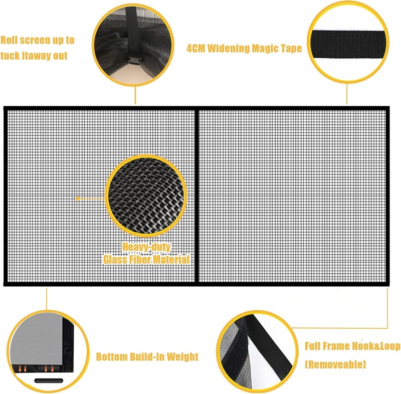 LIAMST Garage Door Screen for 2 Car Garage Door-16x7FT Reinforced Fiberglass Garage Screen, Magnetic Garage Screen Door - Image 3