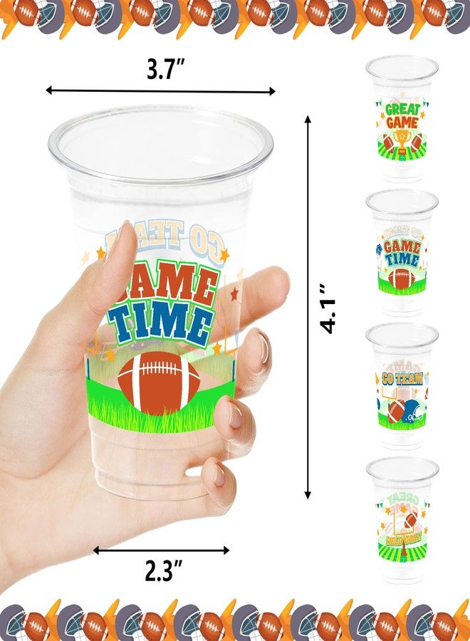 WorldBazaar 100 Pack Football Plastic Cups 12oz Football Disposable Party Cups for Sport Themed Game Event Birthday Party Decorations - Image 4