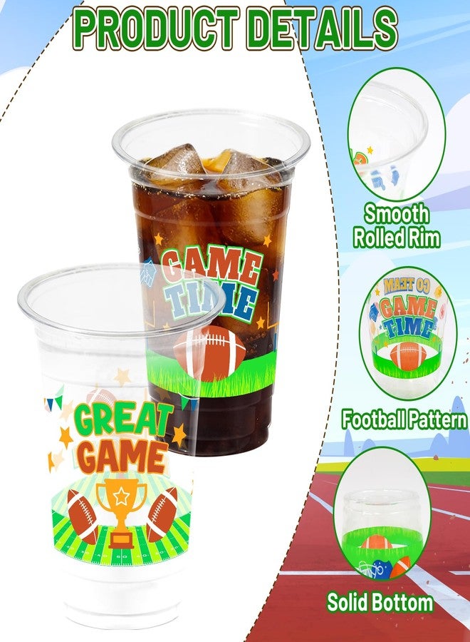 WorldBazaar 100 Pack Football Plastic Cups 12oz Football Disposable Party Cups for Sport Themed Game Event Birthday Party Decorations - Image 3