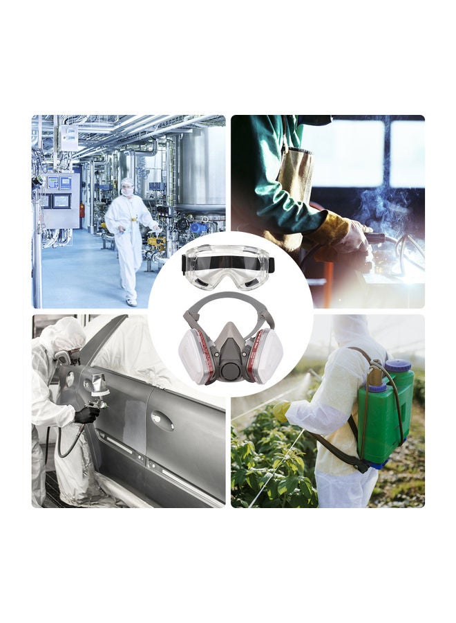 Reusable Respirator Half Facep Gas Mask Grey - Image 3