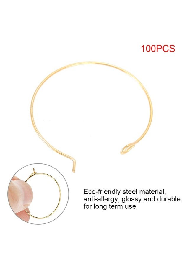 klarako 100 Hypoallergenic Steel Circle Earring Loops Wine Glass Big Round Party Earring Hoop Ring Set Jewelry Findings (Gold 3025MM)  - Image 4
