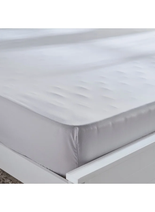 Home Box Derby Solid Microfiber Queen Fitted Sheet - 150x200+25 cm