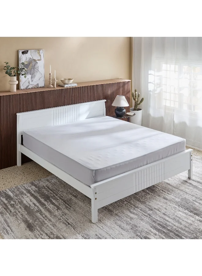 Home Box Derby Solid Microfiber Queen Fitted Sheet - 150x200+25 cm