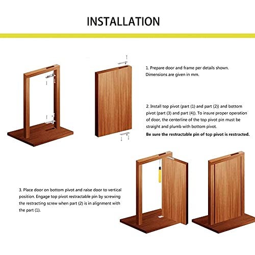 Volo 4-Inch 360 Degree Rotation Hidden Door Pivot Hinge, Hidden Door Safe Hinge/Door Hinge. Pack of 2 Pcs - Image 4