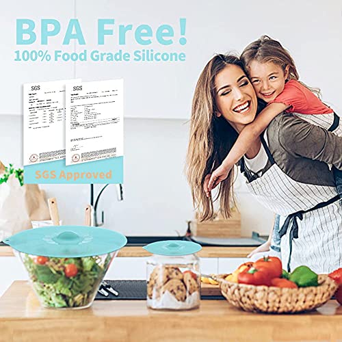 Andyken Silicone Lids for Food Storage - Silicone Bowl Covers Pot Lids BPA Free Suction Lids Silicone Microwave Cover Pot Covers for Cups Bowls Pots Pans Oven Fridge - Image 5