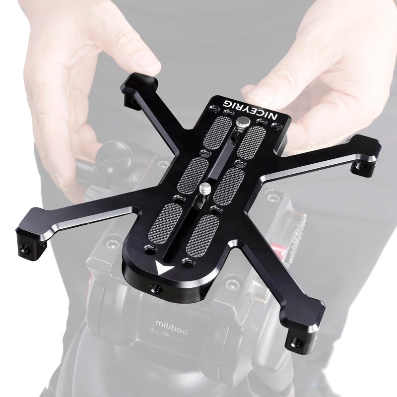 NICEYRIG Quick Release Plate for Manfrotto 500/501/577/701 with Four-feet Stand Support Applicable for Large Heavy DSLR Camera, Camcorder - 561 - Image 3