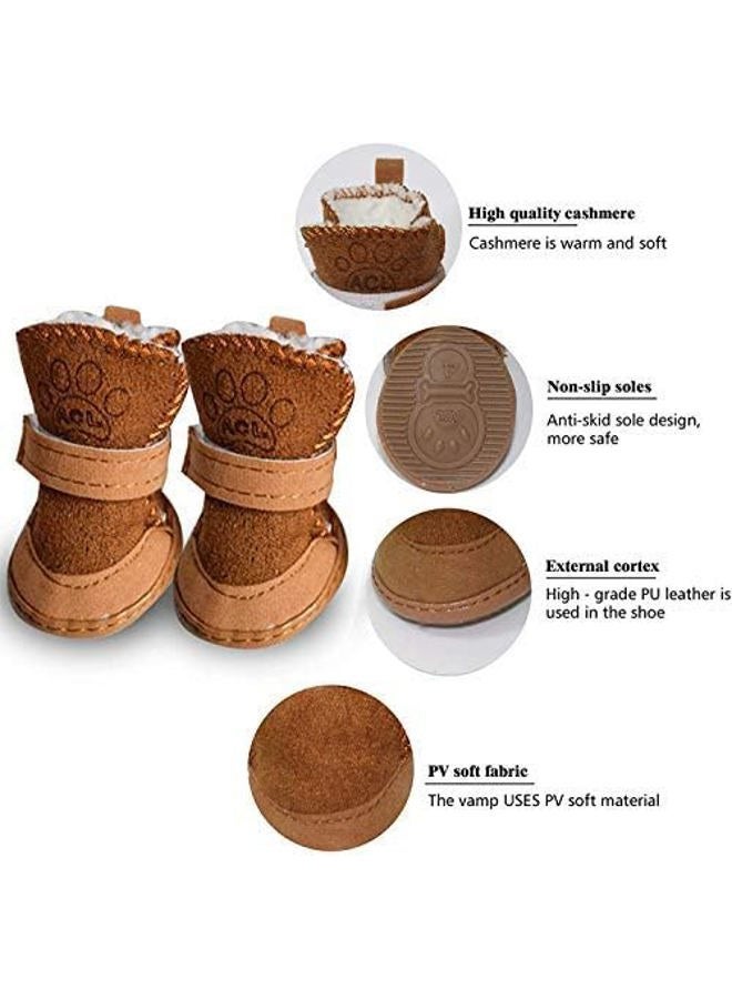 URBEST Detachable Closure Puppy Dog Shoes Booties Boots Brown 2 Pairs M Brown dg201701010 - Image 5