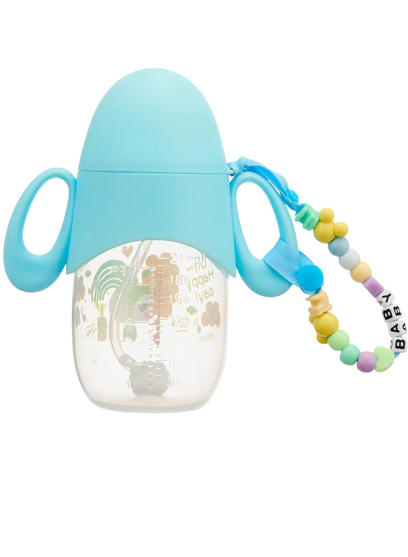 فيش ببرونة رضاعة ليتل فيش  مقابض وسلسلة، سعة 300 مل - أزرق - Image 2