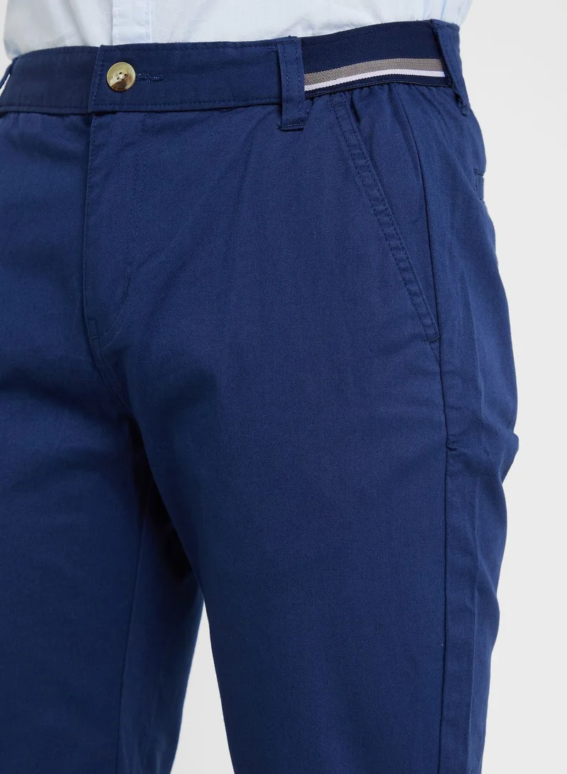 توماس سكوت Thomas Scott Men Comfort Slim Fit Cotton Lycra Chinos