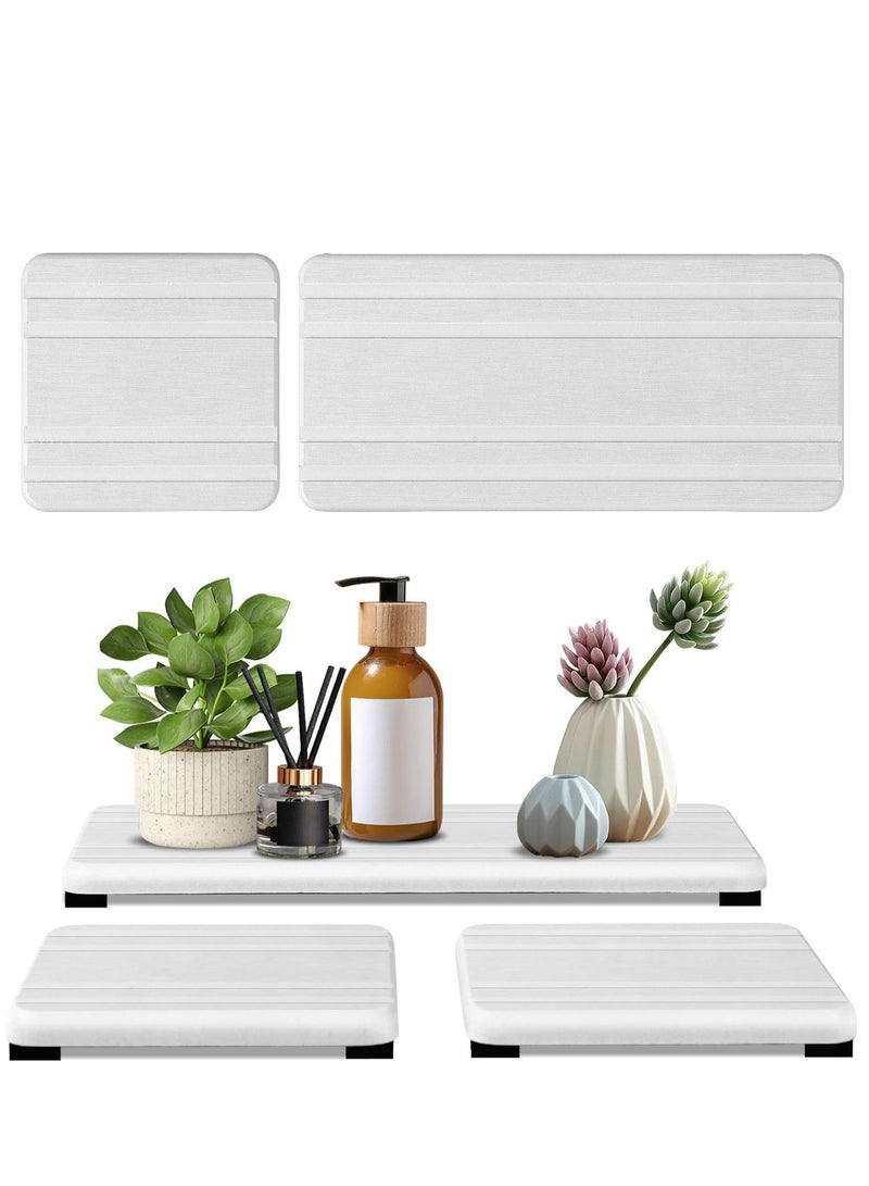 Arabest 3PCS Water Absorbing Stone Tray, DryingNeat Diatomite Stone Sink Tray, Instant Dry Sink Coasters, Kitchen Sponge Hand Soap Holder, Countertop Fast Drying Counter Tray,21X10CM and 10X10CM White  - Image 1