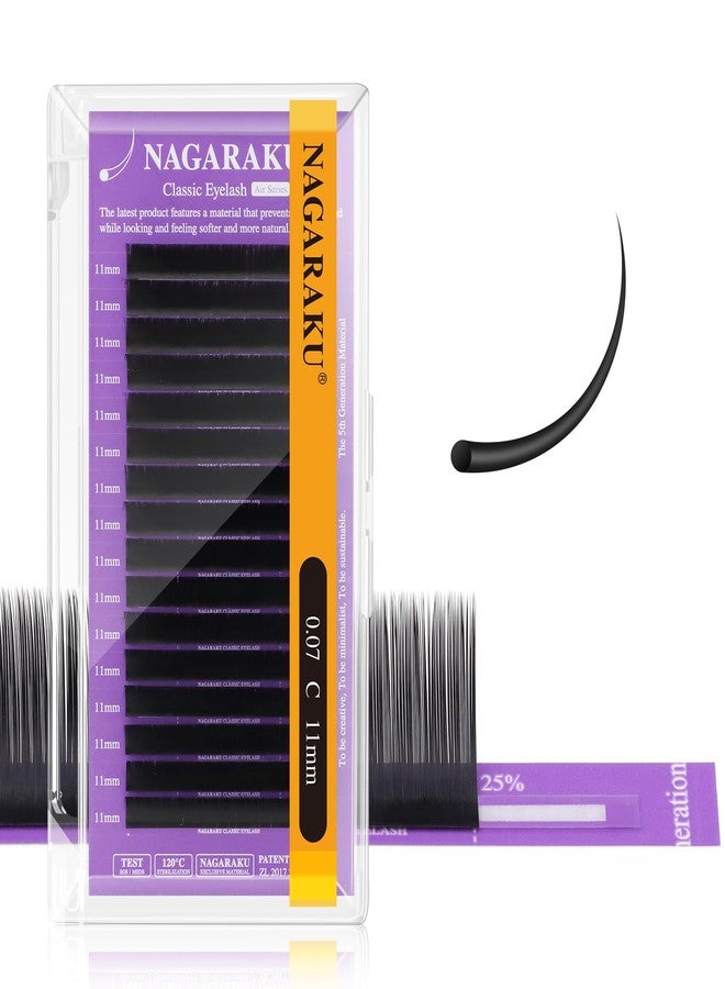 NAGARAKU Individual Eyelash Extensions, Volume & Classic Lashes 5th Generation Soft Natural Beauty Salon Professional Anti-rebound Single Lash Extension Supplies 16 Rows -0.07 C Curl 11mm - Image 1