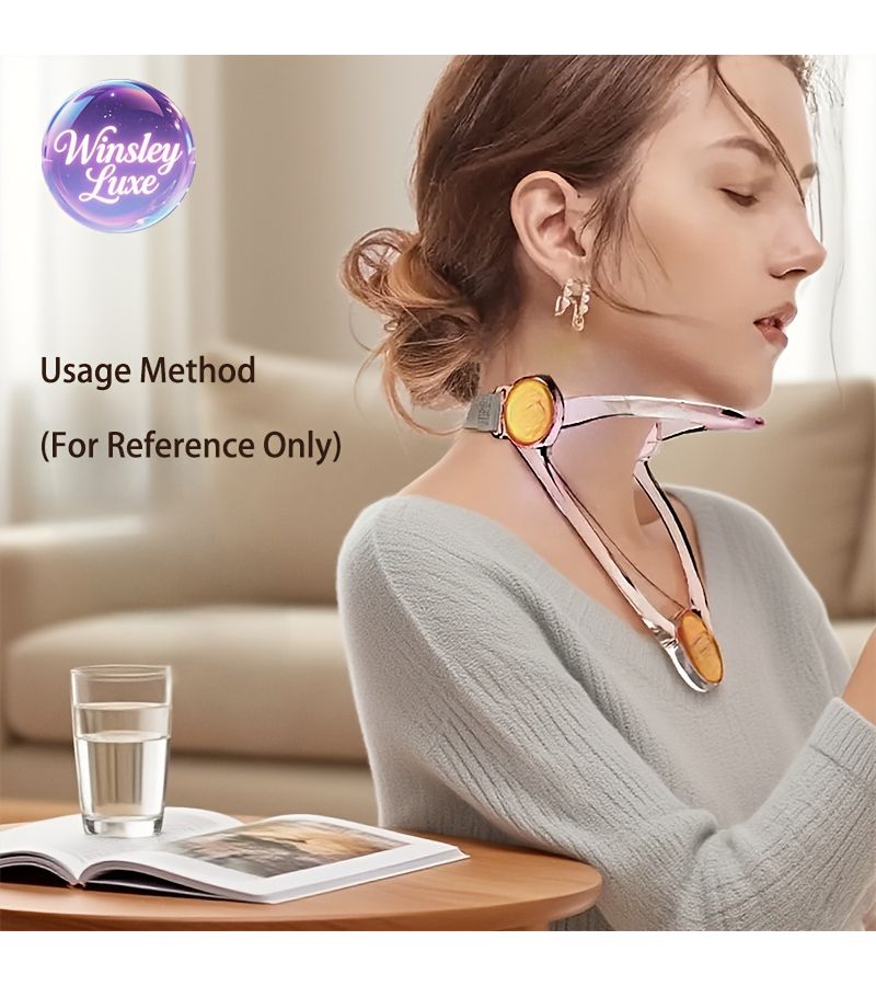 Blue Pink Adjustable Ergonomic Neck Support Collar for Home Office Desk Use - Image 2