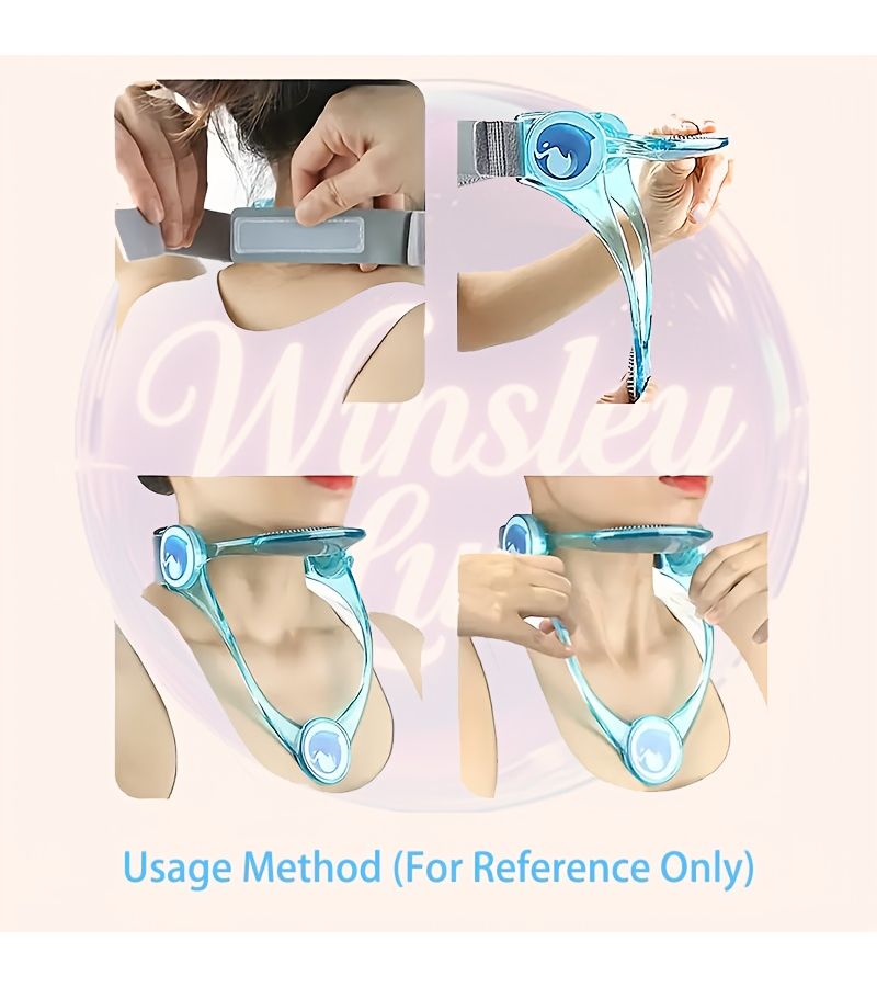 Blue Pink Adjustable Ergonomic Neck Support Collar for Home Office Desk Use - Image 4