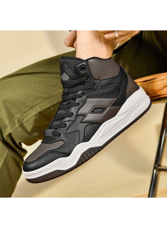LOTTO Retro High-top Sneakers For Men, Classic And Fashionable Versatile Casual Sports Shoes With Thick Soles For Height Increase And Comfort - Image 5
