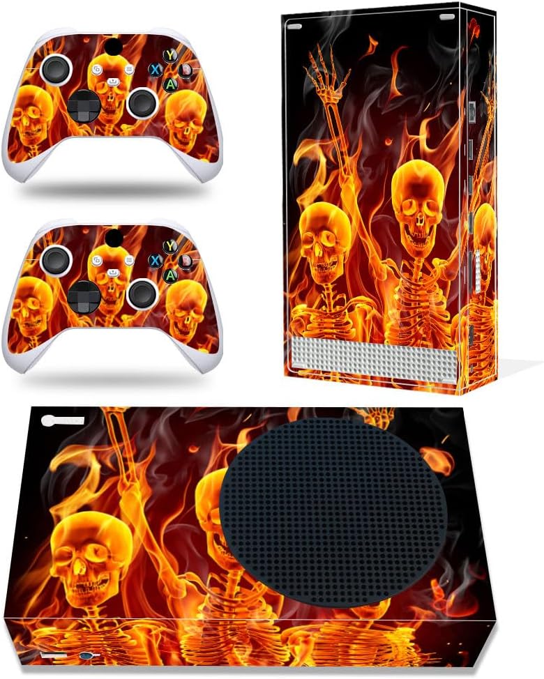 Asokex Xbox Series S Stickers Full Body Vinyl Skin Decal Protective Cover for Microsoft Xbox Series S Console and Controllers (Series S Skull) - Image 1