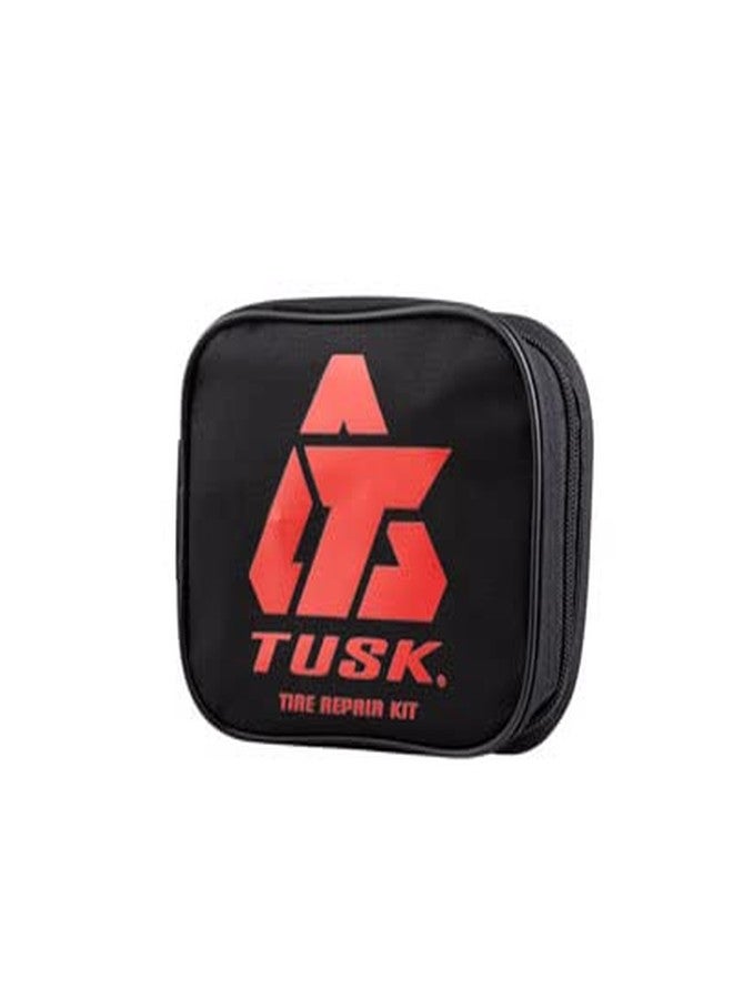 TUSK طقم إصلاح إطارات الدراجات النارية والمركبات الرباعية من تاسك - طقم كامل لإصلاح الإطارات المثقوبة للدراجات النارية والمركبات الرباعية، مزود بمنفاخ ثاني أكسيد الكربون، وخراطيش، وسدادات، ورقع، ومقياس ضغط، في حقيبة نايلون متينة. - Image 3
