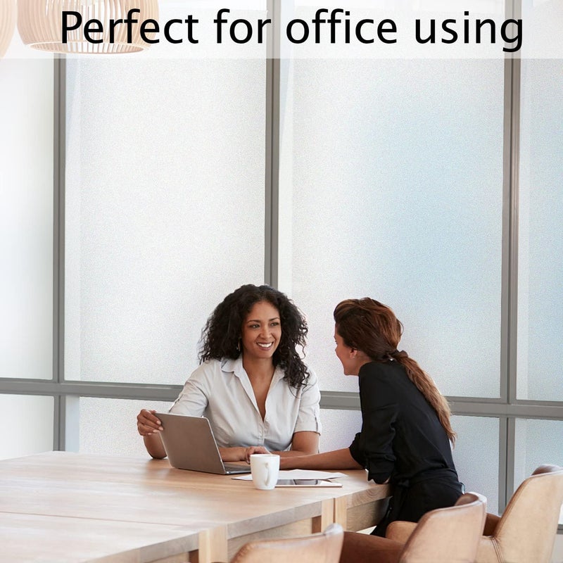 HIDBEA Frosted Window Privacy Film Heat Control UV Blocking, Static Cling Non-Adhesive Reusable Door coverings for Bathroom Home Office - Image 4