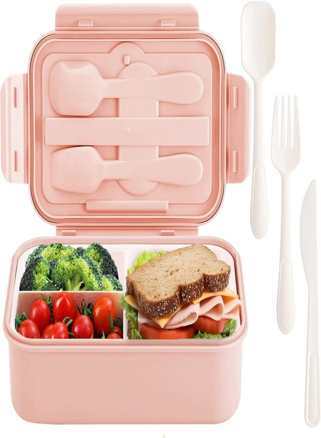 DIKPUL GROUP Lunch Box 3 Compartment Lunch Box with Spoon & Fork, Reusable, BPA Free Food Containers Lunch Box for Adults & Kids, Dishwash Safe, Freezer Safe (Multicolor) - Image 2