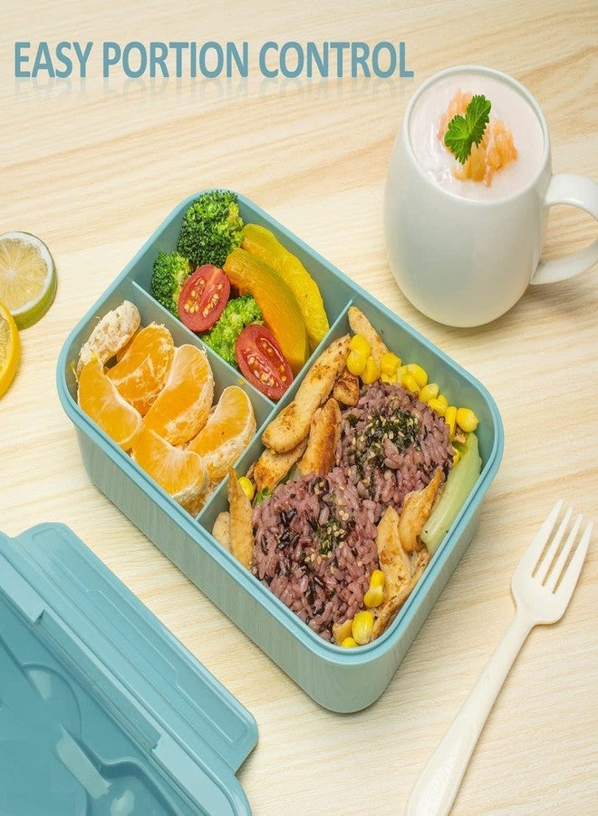 DIKPUL GROUP Lunch Box 3 Compartment Lunch Box with Spoon & Fork, Reusable, BPA Free Food Containers Lunch Box for Adults & Kids, Dishwash Safe, Freezer Safe (Multicolor) - Image 5