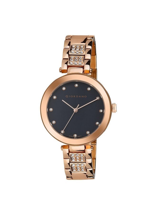 جيوردانو ساعة جيوردانو إليجانزا كوليكشن أنالوج للنساء مع مجموعة متنوعة من الألوان وحزام معدني مرصع بالكريستال لتكمل مظهرك، هدية للنساء - A2037 - Image 2
