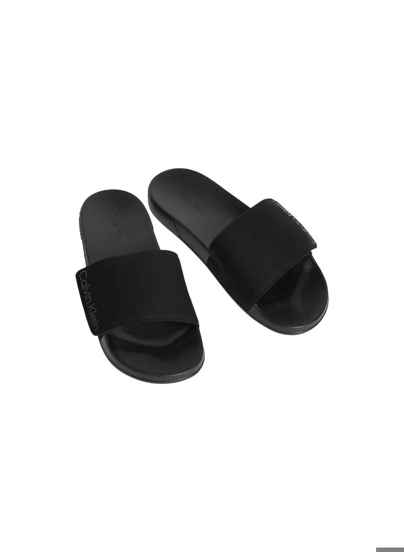 CALVIN KLEIN Triple Black Nemo - Canvas Contoured Logo Sliders for Men | Best Price UAE