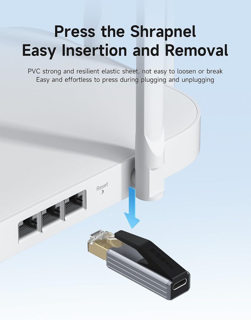 USB C to Ethernet Adapter, Portable 1Gbps Gigabit RJ45 to Type-C (Thunderbolt 4/3 Compatible) Network LAN Hub, Compatible for MacBook Pro/Air, iPhone 16 Pro/Max, iPad Pro, XPS - Image 5