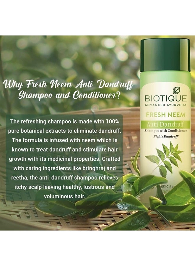 Biotique Bio Margosa Fresh Daily Dandruff Shampoo and Conditioner, 120 ml - Image 2