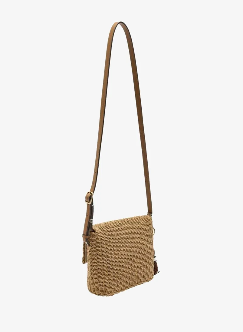 PARFOIS Crossbody Bag With Straw Effect