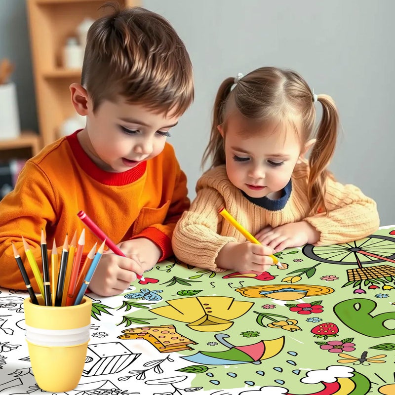 OHOME Spring Giant Coloring Poster/Tablecloth - Spring Decorations for Home-30 x 72 Inches Jumbo Coloring Banner Kids Crafts Activities Decor Party Supplies - Image 4