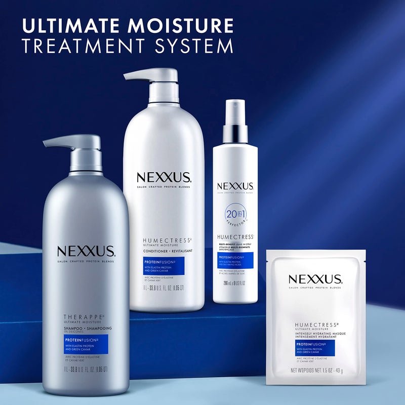 Nexxus بلسم نيكسيز هومكتريس المرطب الرطوبة القصوى للشعر الجاف بروتين فيusion مع بروتين الإيلاستين وكافيار أخضر 33.8 أونصة - Image 5
