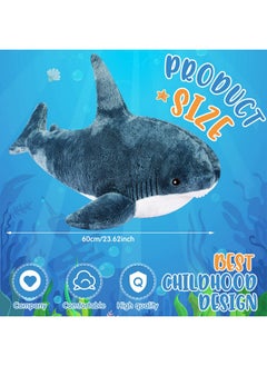 Giant Shark Plush Pillow Large Shark Body Pillow Soft Stuffed Animal Toys Hammerhead Shark Blue Large Stuffed Animals Shark Decor For Men Women Funny Gifts Home Room Party Holiday (23.6 Inch) - pzsku/Z9B05C40603F368281BEDZ/45/_/1692165400/f8d62002-e6ec-406e-89c2-660e1678a84c