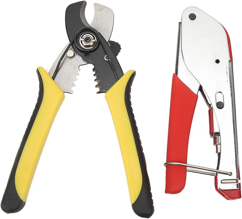 مجموعة أدوات كماشة محورية احترافية مع أداة تقشير لتلفزيون CCTV مودم RG59 RG6 - Image 2