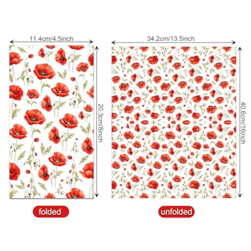 40Pcs Flower Guest Napkins Floral Theme Party Paper Napkins Disposable Set Rose Magnolia Paper Luncheon Napkins for Wedding, Theme Party, Birthday, Holiday Dinner Party Supplies - Image 2