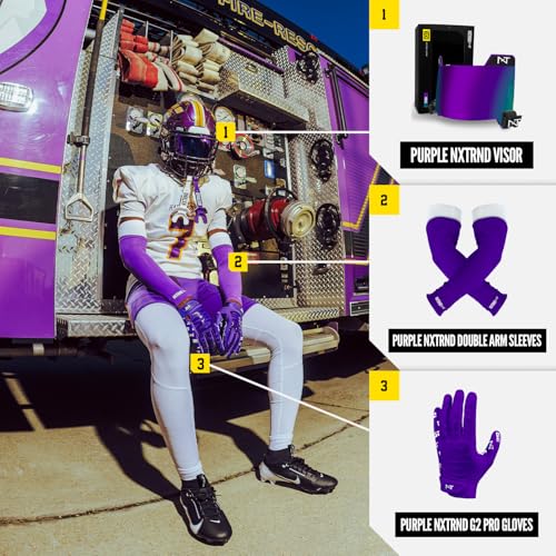 NXT NXTRND Nxtrnd G2 Pro Football Gloves, Men's Ultra Sticky Elite Receiver Gloves (Purple, Small) - Image 5