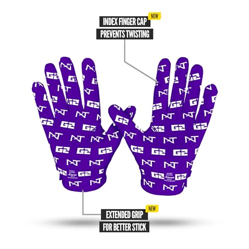 NXT NXTRND Nxtrnd G2 Pro Football Gloves, Men's Ultra Sticky Elite Receiver Gloves (Purple, Small) - Image 4
