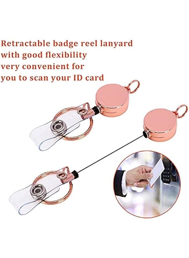 Generic Retractable Badge Reel Lanyard with ID Holder, Set of 3 Badge Necklace Lanyard with 6 Waterproof Name Card Holder for Office Worker, Nurses, Teachers, Doctors  Students  - Image 5