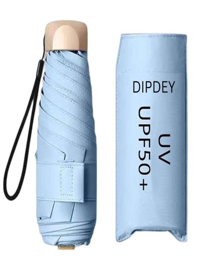 DIPDEY Compact Travel Umbrella, Portable Mini Folding Umbrella, Mini Travel Sun Rain Beach Golf- Elegant Slim Design Small Pocket Umbrella for Rain, UV Protection Lightweight for Girls and Women - Image 1