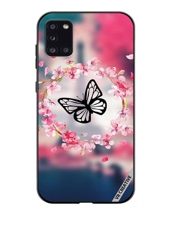 VR CREATIVE Protective Case Cover For Samsung Galaxy A31 Butterfly in Flower Ring Design Multicolour - Image 1