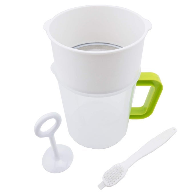MULTIPLE USAGE FOOD STRAINER NUT MILK BAG REPLACEMENT YOGURT STRAINER FOOD GRADE POLYCARBONATE AND STAINLESS STEEL MESH BPAFREE NUT MILKSOY MILKJUICETEA FILTER