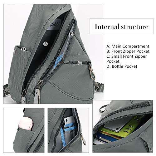 KL928 Nylon Sling Bag - Small Crossbody Backpack Shoulder Casual Daypack Multipurpose Rucksack for Men Women - Image 3
