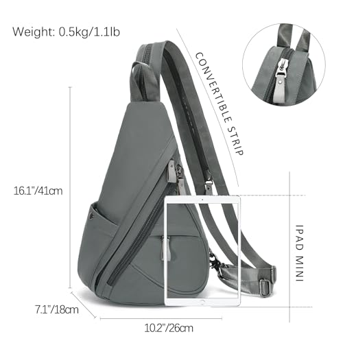 KL928 Nylon Sling Bag - Small Crossbody Backpack Shoulder Casual Daypack Multipurpose Rucksack for Men Women - Image 2