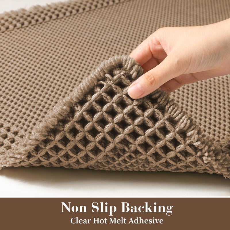 RESARE Waffle Bathroom Runner Rugs, Super Absorbent Bath Mat Non Slip Washable Quick Dry, Upgraded Ultra Soft Boho Bath Rugs with Tassels for Hallway Bedroom Laundry Room, 2'x4'(24"x48"), Brown - Image 4