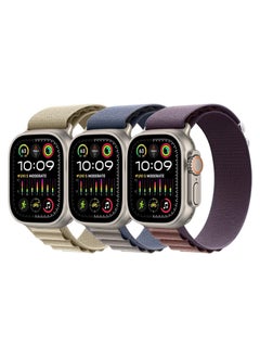 BGM 3 Pc Alpine Loop Strap For iWatch 49mm 46mm 45mm 44mm 42mm, Replacement Nylon Alpine Loop G-Hook Band Compatible For Apple Watch Series Ultra 3 | Ultra 2 | Ultra | 10 9 8 7 SE 6 5 4 3 2 1 - Multicolor  - Image 2