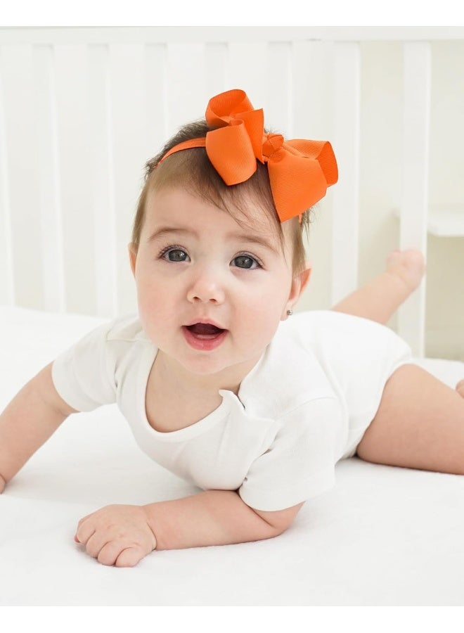 jollybows jollybows 40pcs Baby Girls Grosgrain Ribbon Hair Bows Headbands 4.5" Elastic Hair Band Hair Accessories for Infants Newborn - Image 5
