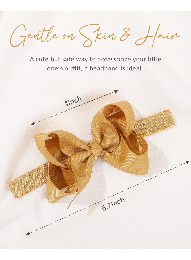 jollybows jollybows 40pcs Baby Girls Grosgrain Ribbon Hair Bows Headbands 4.5" Elastic Hair Band Hair Accessories for Infants Newborn - Image 2