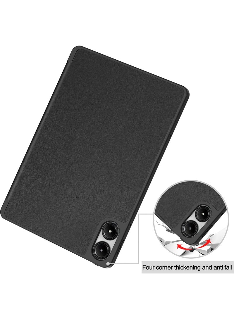 Xiaomi Redmi Pad Pro 12.1 Inch 2024 Tablet Cover Case with Pencil Holder, Soft TPU Back Trifold Stand Protective Smart Cover Flip, Auto Wake&Sleep (Black) - Image 2